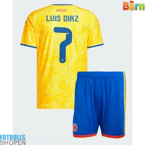 Billiga Colombia Luis Diaz #7 Hemmatröja Barn VM 2026 Kortärmad (+ Korta byxor)